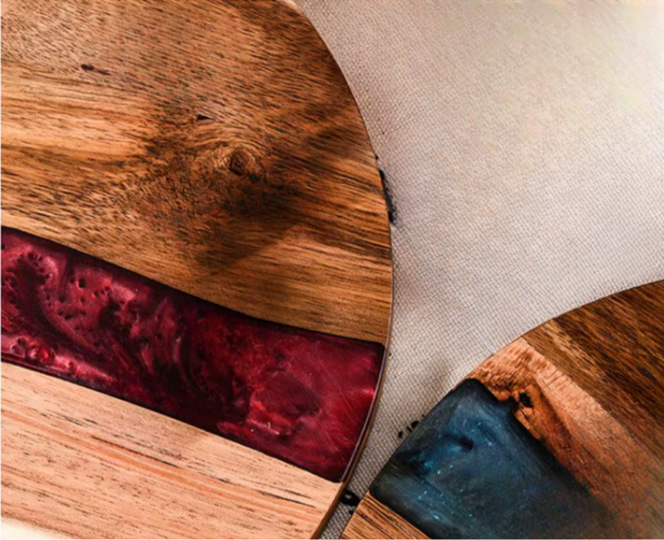 Plateau de fromage en bois et résine epoxy
