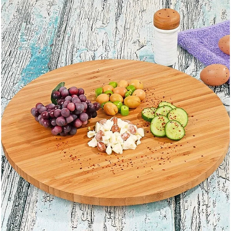 Plateau tournant à fromage en bambou