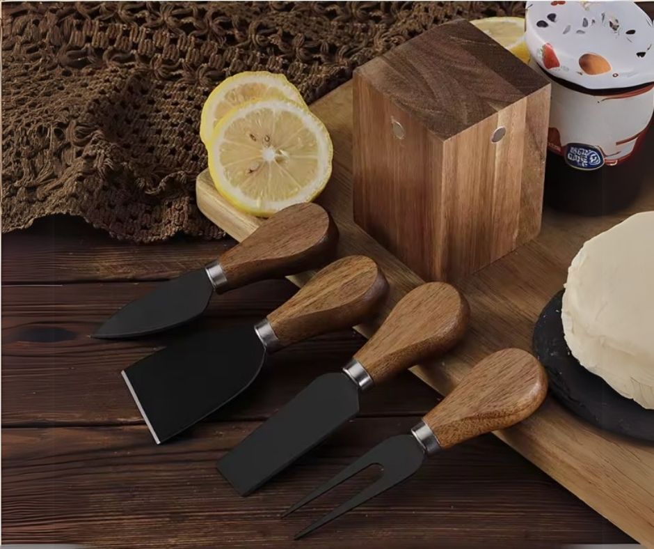 Bloc de rangement de couteaux à fromage magnétique